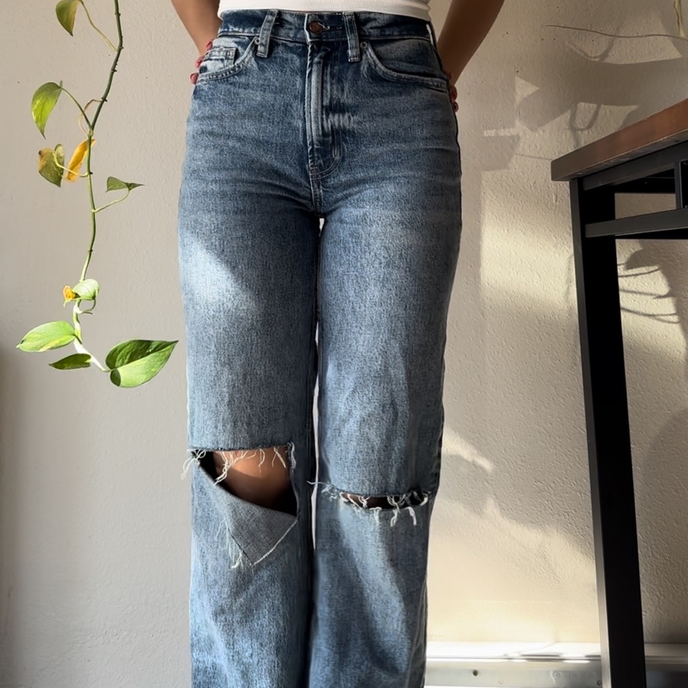 High waisted wide leg Arizona jeans